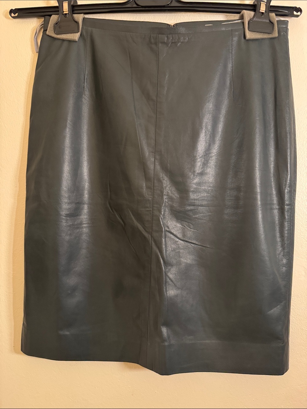 Reed Krakoff Hunt Green Lamb Leather Skirt | Size 8